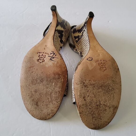 Isaac Women's Snake Embossed Slingback Heels Sandals Size 9M - Picture 8 of 8